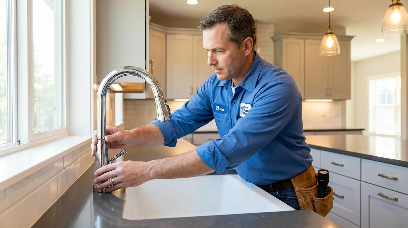 Kitchen faucet installation by Johns Plumbing LLC in Rayville