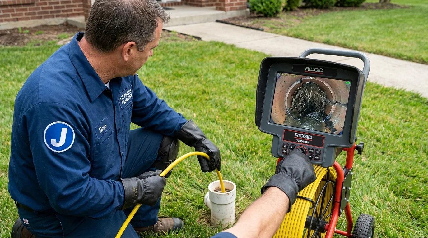 Sewer camera inspection being performed by Johns Plumbing LLC in Rayville